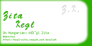 zita kegl business card